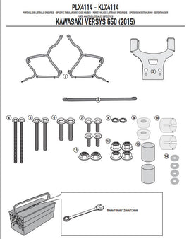 GIVI KIT Portavaligie laterale Monokey per Kawasaki Versys 650 2015 - 2022