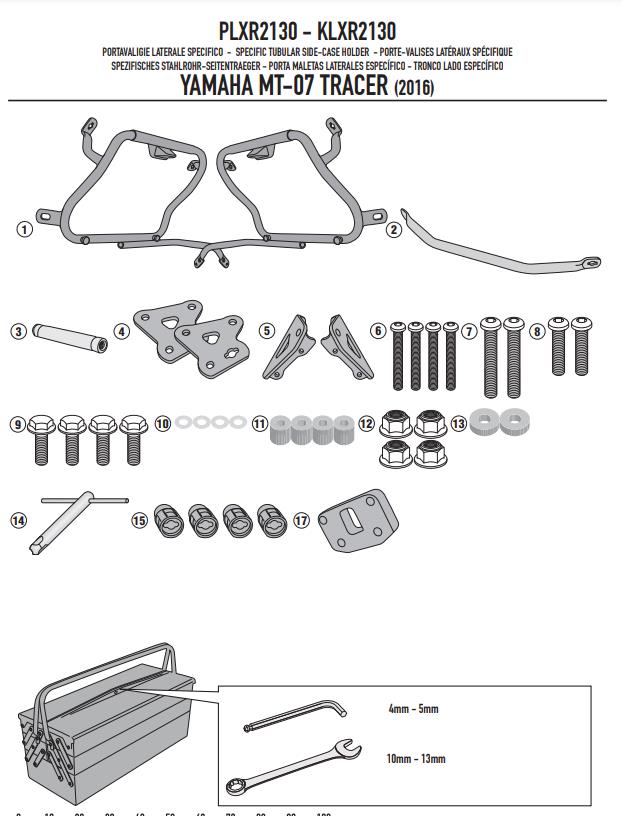 GIVI KIT Portavaligie laterale Monokey per Yamaha Tracer 700 2020 2021 2022