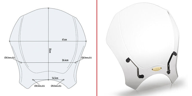 GIVI Cupolino Trasp Univ. 35x41 per ROYAL ENFIELD Continental GT 650 2020-2023