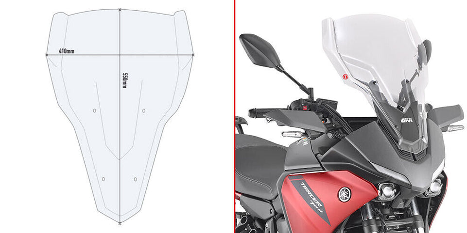 GIVI solo Cupolino Trasparente 55 x 41 per Yamaha Tracer 700 2020 2021 2022