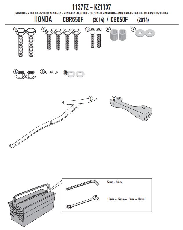 GIVI Attacco post bauletto Monolock o Monokey per Honda CB650 F/CBR650F 2014-16