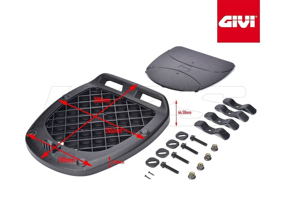 E450NT GIVI Kit Bauletto Monolock nero Cat fumè+Piastra Universale Moto Scooter