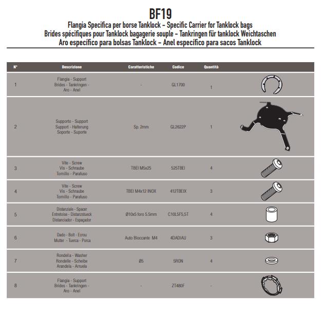 GIVI Flangia per borse da serbatoio TANKLOCK per BMW G 650 GS 2011 - 2017