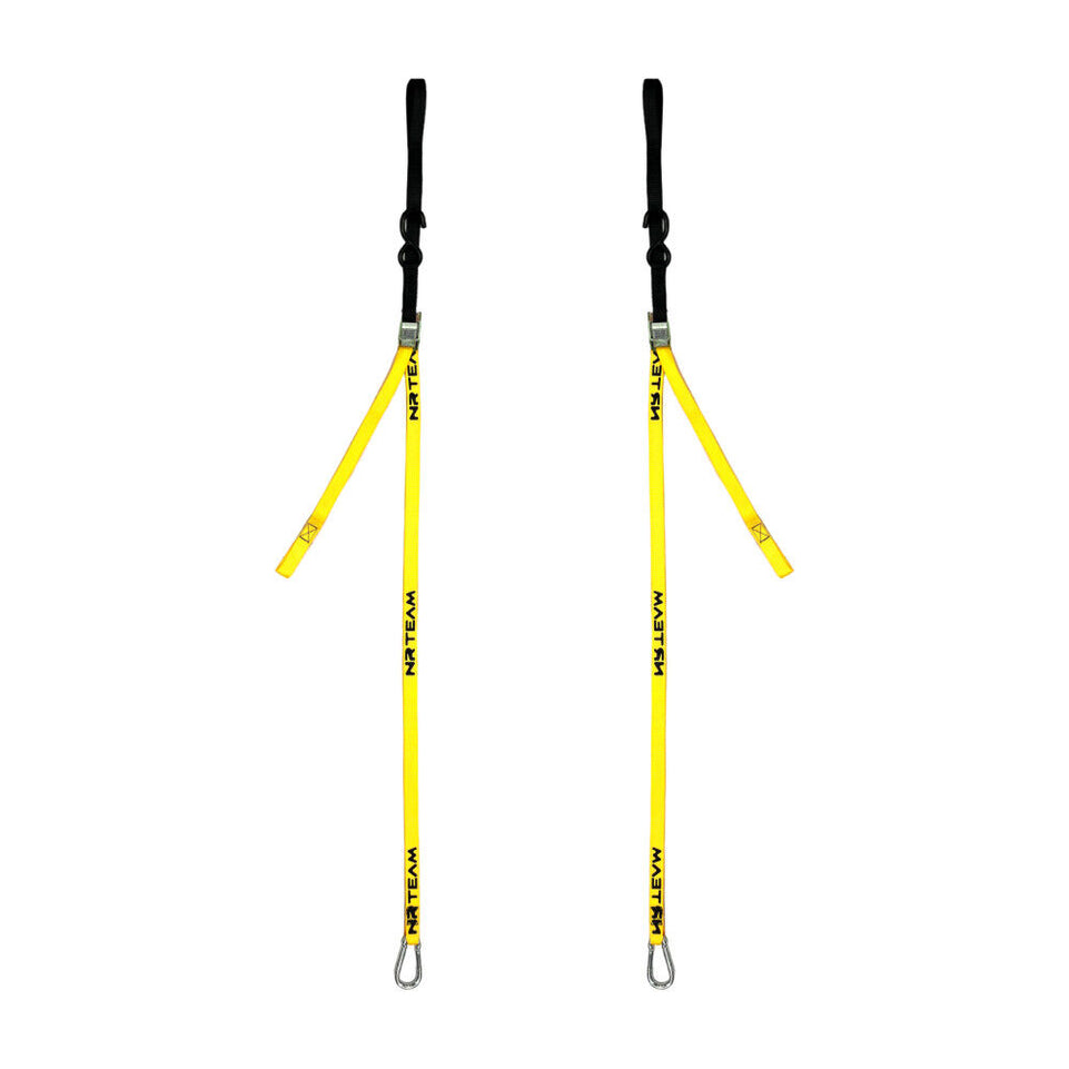 Coppia cinghie fissaggio moto Tie Down 25mm nero-giallo