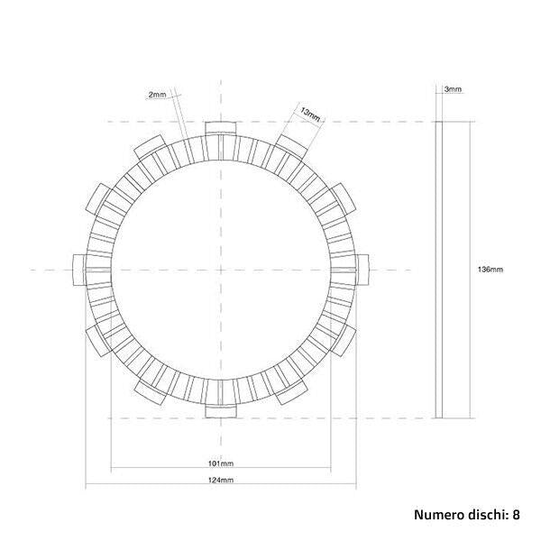 Dischi frizione guarniti FCC PER KTM 250 EXC-F (07-13)