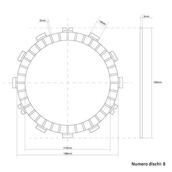 Dischi frizione guarniti FCC PER Husqvarna 450 TE (08-10)