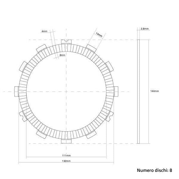 Dischi frizione guarniti FCC PER Beta Xtrainer 250 (18-24)