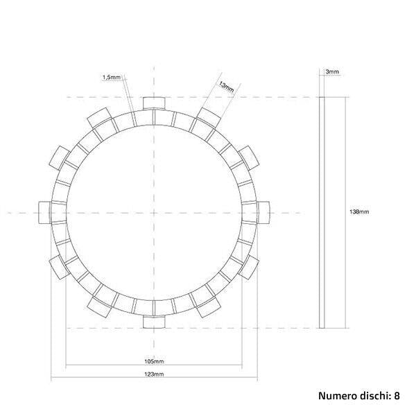 Dischi frizione guarniti FCC PER Yamaha YZ 125 (93-23)