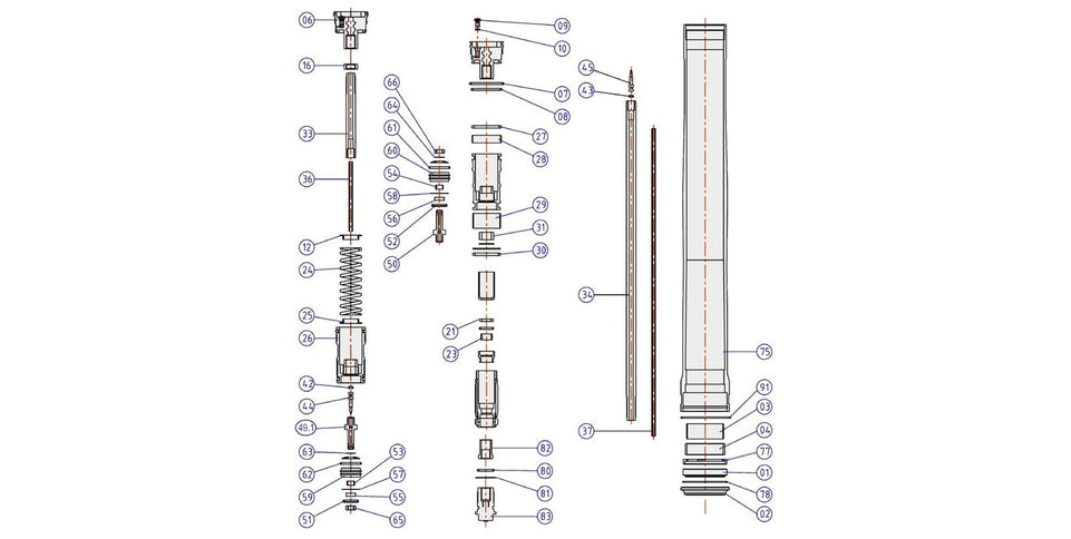 Ricambi forcella Honda CRF 250 R (09) - Molla bloc. olio cart.