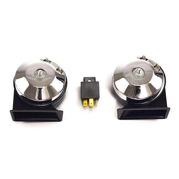 KIT 2 TROMBE BITONALI 12V CC CROMATE PER MOTO GUZZI V35 Florida 350 1986-1990