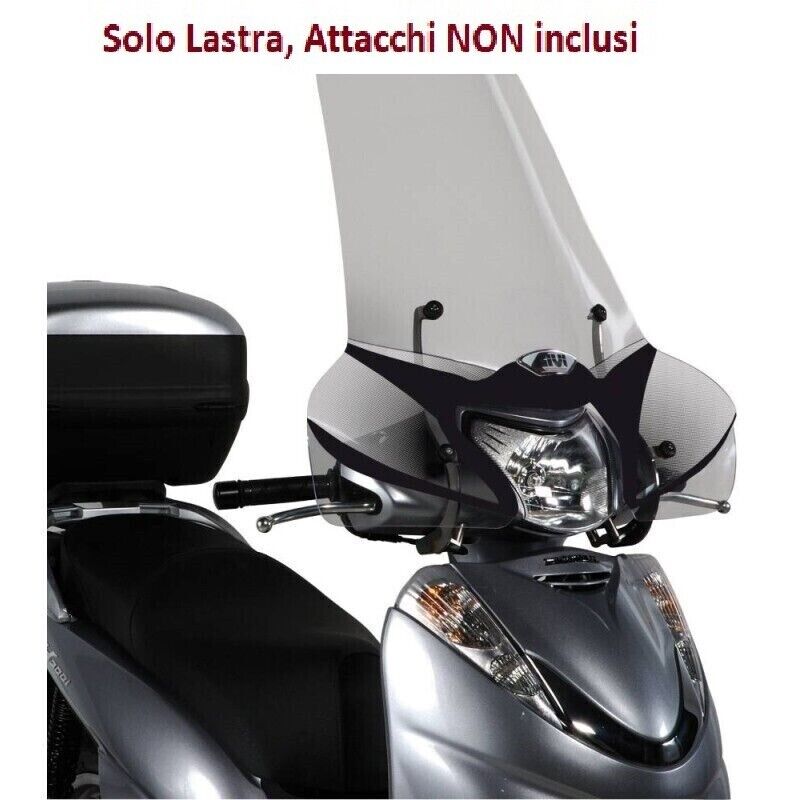 KAPPA Parabrezza Trasparente Solo Lastra 58,5 X 68Cm Per Honda SH 300i 2007-2010