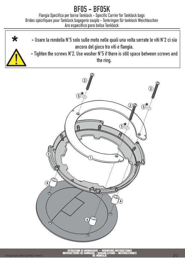 KAPPA Flangia Per Borsa Da Serbatoio Tanklock Per Yamaha FZ1 1000 2006-2015