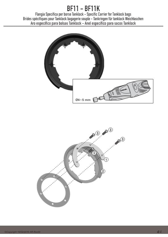 KAPPA Flangia Per Borsa Serbatoio Tanklock Per Ducati Multistrada 1260 2018-2020