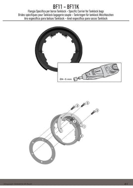 KAPPA Flangia Per Borsa Da Serbatoio Tanklock Per BMW K 1200 S 2005-2008