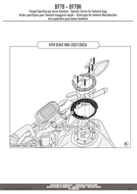 KAPPA Flangia Per Borsa Da Serbatoio Tanklock Per KTM Duke 790 2018-2020