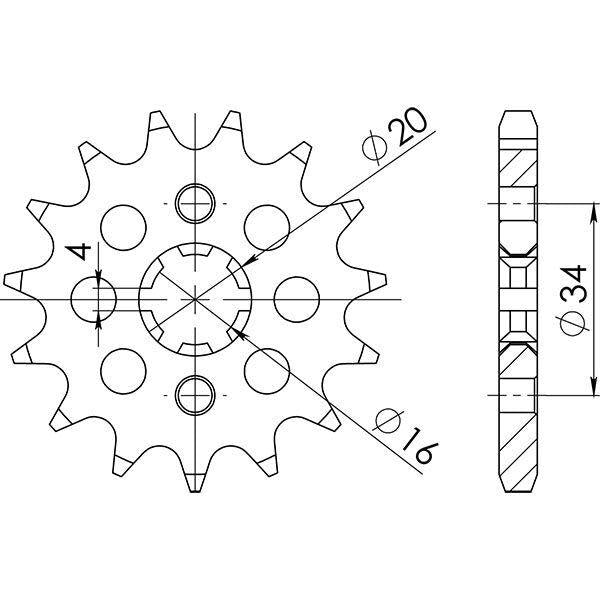 PIGNONE P428 - Z14 PER RIEJU 125 RS 2 / Matrix 2006-2009