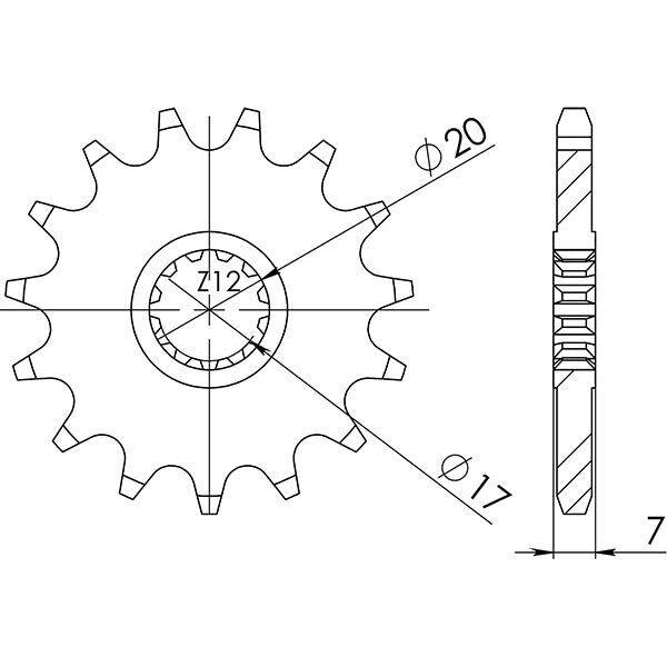 PIGNONE P420 - Z11 PER BETAMOTOR 50 RR Enduro AM6 K/S E2 2007-2009