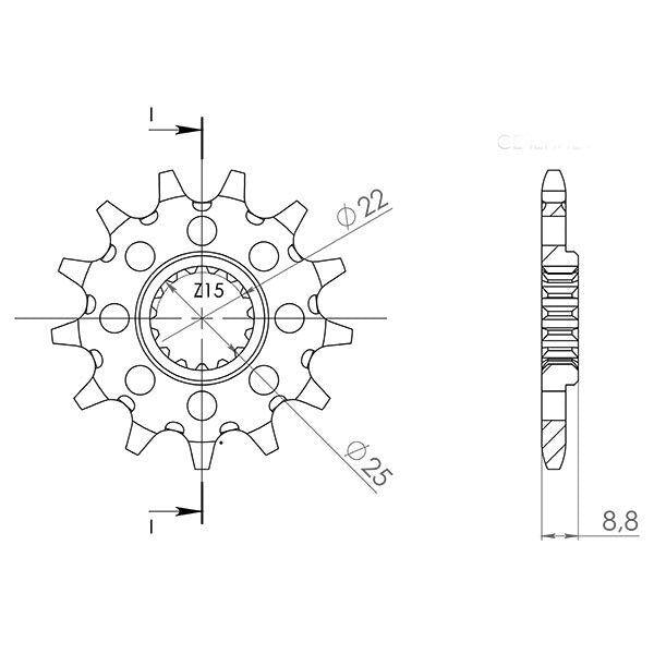 PIGNONE P520 - Z13 PER HUSABERG 450 FE 70° Engine 2009-2011