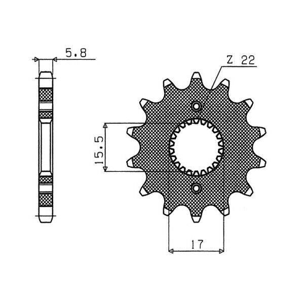 PIGNONE P420 - Z15 PER HONDA 80 CR R (BIG WHEEL) 1996-2002