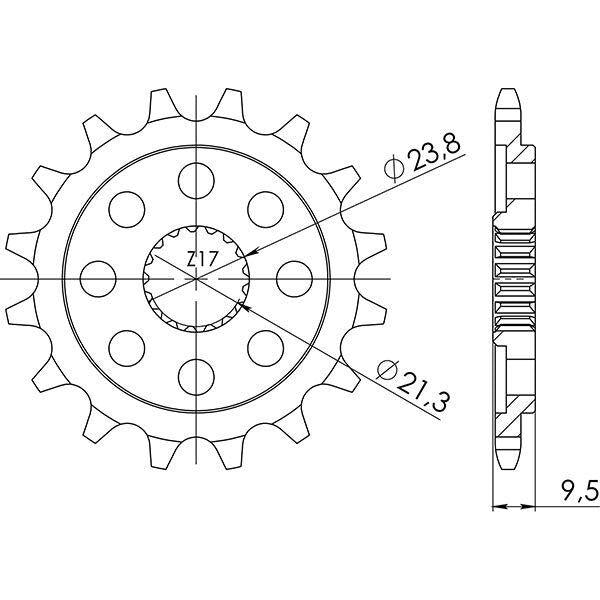 PIGNONE P520 - Z13 PER HM - VENT 450 CRE F R 2004-2011