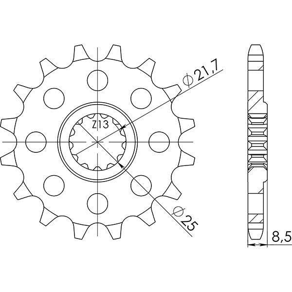 PIGNONE P525 - Z15 PER KAWASAKI 900 Z RS SE 2022-2023