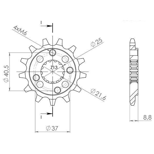 PIGNONE P520 - Z14 PER POLARIS 500 Outlaw 2006-2007