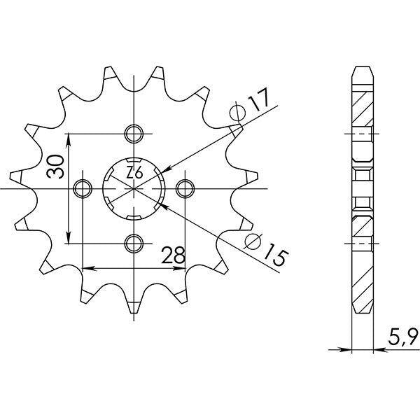 PIGNONE P420 - Z13 PER HONDA 50 MT S 1980-1990