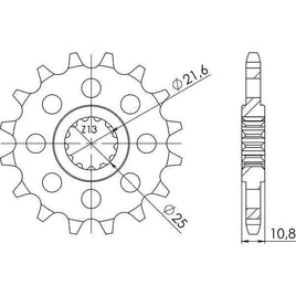 PIGNONE P525 - Z16 PER YAMAHA 600 YZF-R6 2006-2016