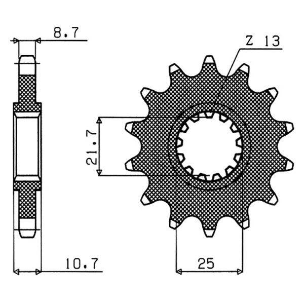 PIGNONE P532 - Z16 PER YAMAHA 1000 FZR Genesis / Exup 1987-1988