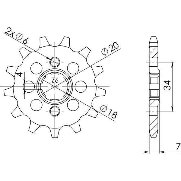 PIGNONE P520 - Z13 PER HONDA 125 Ca Rebel 1995-1999