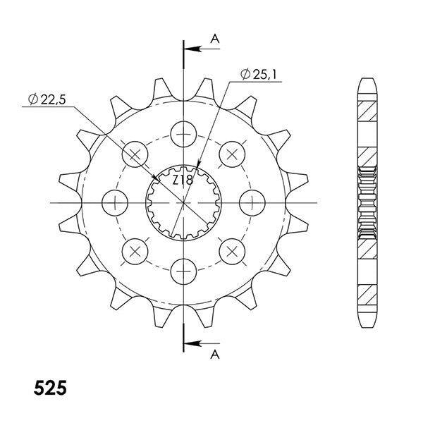 PIGNONE PER TRIUMPH 1200 Speed Twin ABS 2019-2023