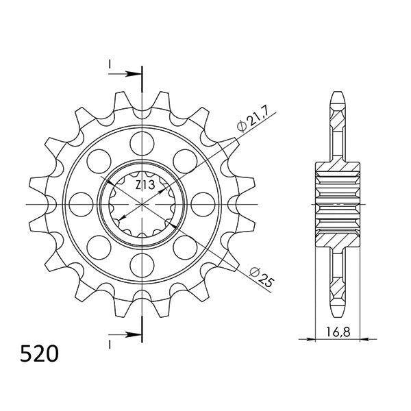 PIGNONE P520 - Z16 PER HONDA 700 NC S 2012-2013