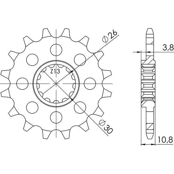 PIGNONE P520 - Z16 PER YAMAHA 700 MT-07 ABS (MTN690) 2021-2021