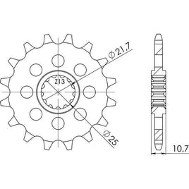 PIGNONE P520 - Z16 PER YAMAHA 600 XJ6 N /XJ6 N ABS 2009-2015