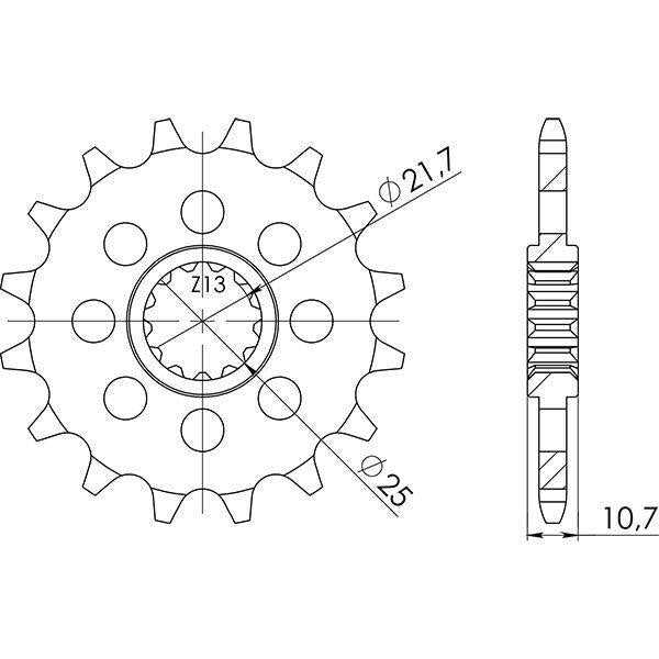 PIGNONE P520 - Z16 PER YAMAHA 600 XJ6 N /XJ6 N ABS 2009-2015