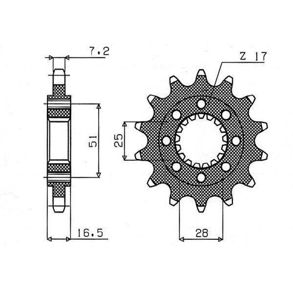 PIGNONE P525 - Z17 PER KTM 990 Supermoto 2008-2010