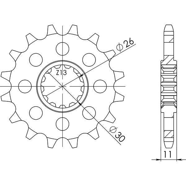 PIGNONE P525 - Z16 PER YAMAHA 700 MT-07 2014-2016