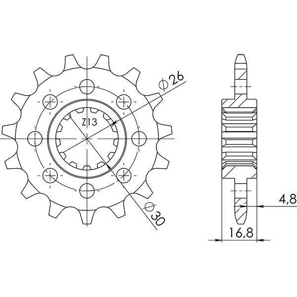 PIGNONE P520 - Z15 PER HONDA 650 CB F 2014-2016