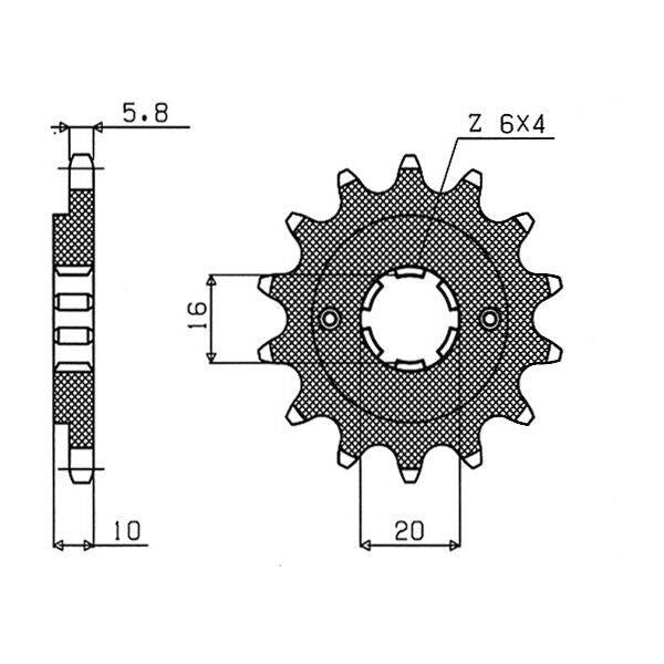 PIGNONE P520 - Z14 PER CAGIVA 125 Mito 2005-2010