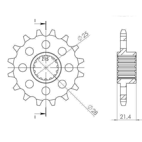 PIGNONE P525 - Z16 PER APRILIA 900 Shiver ABS 2017-2021