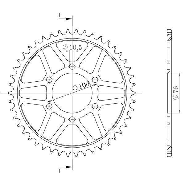 CORONA IN ACCIAIO P530 - Z38 PER MARCHESINI 0 6 FORI (76-100-10,5) 2000-2000