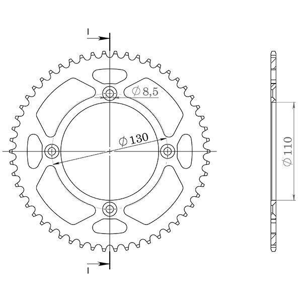 CORONA IN ALLUMINIO P420 - Z49 PER HONDA 80 CR R (SMALL WHEEL) 1987-1995