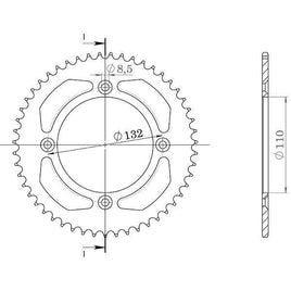 CORONA IN ALLUMINIO P428 - Z46 PER HUSQVARNA 85 TC 17/14 2018-2024