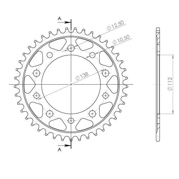 CORONA IN ACCIAIO P525 - Z43 PER HONDA 750 VT C Shadow 1997-2003