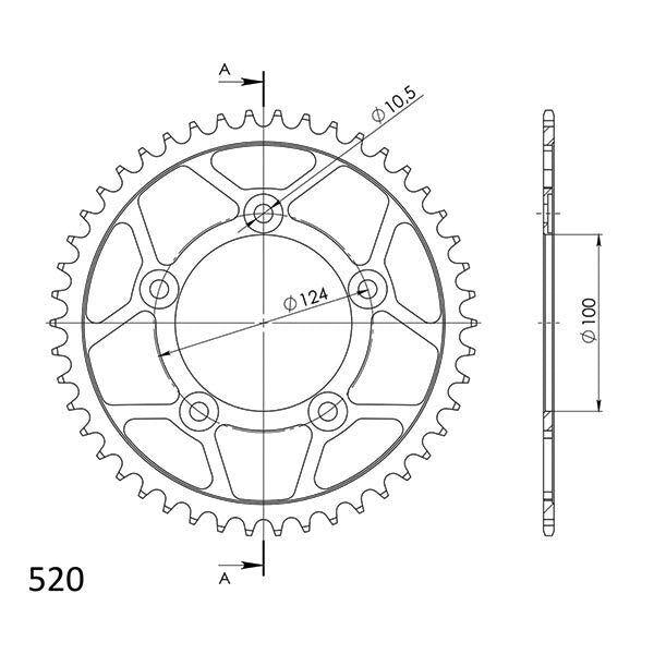 CORONA IN ACCIAIO P520 - Z46 PER DUCATI 821 Monster Stealth 2018-2021