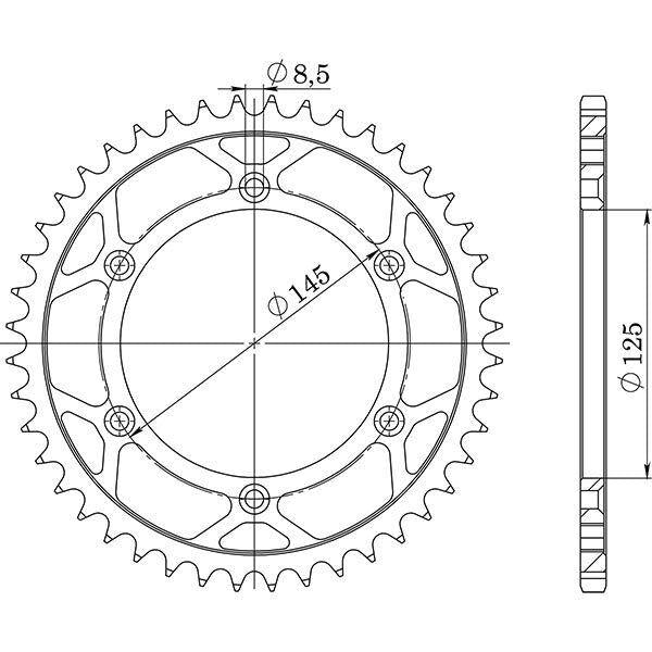CORONA IN ACCIAIO P520 - Z44 PER CAGIVA 125 K7 1990-1993