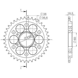 CORONA IN ALLUMINIO P520 - Z38 PER DUCATI 1198 1198 R 2010-2012