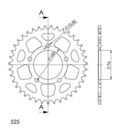 CORONA IN ALLUMINIO P525 - Z36 PER BENELLI 1130 Tre K 2011-2012