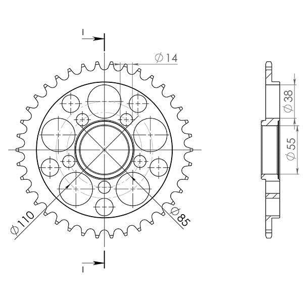 CORONA IN ACCIAIO P525 - Z36 PER DUCATI 998 996 RS 2000-2001