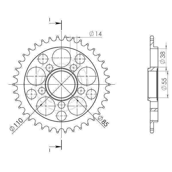 CORONA IN ACCIAIO P520 - Z38 PER DUCATI 748 748 R 2000-2000